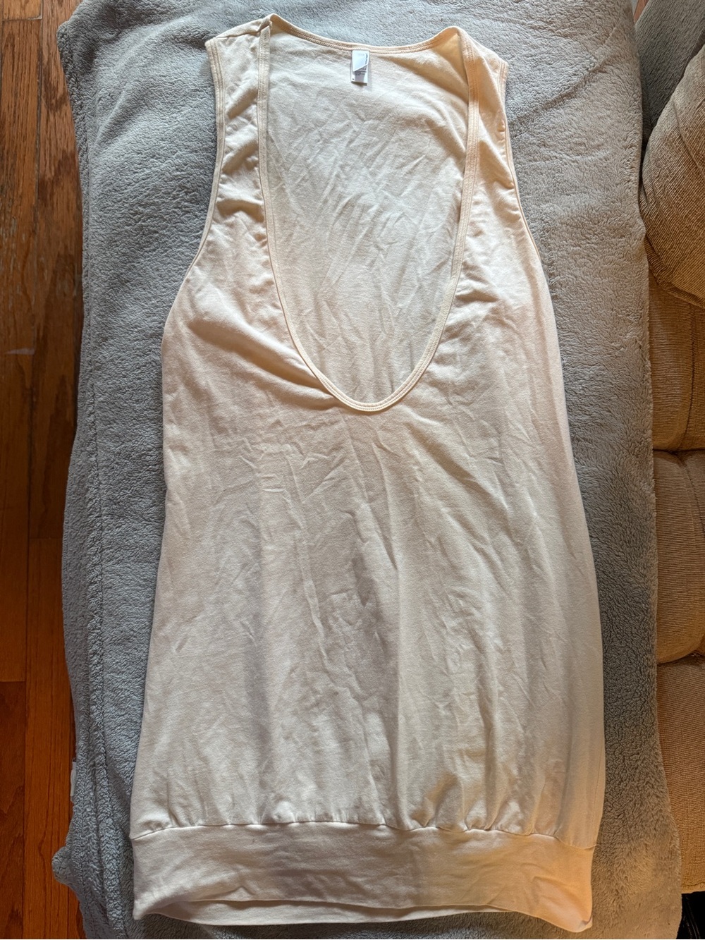 VTG American Apparel Cream Deep Scoop Tank Top